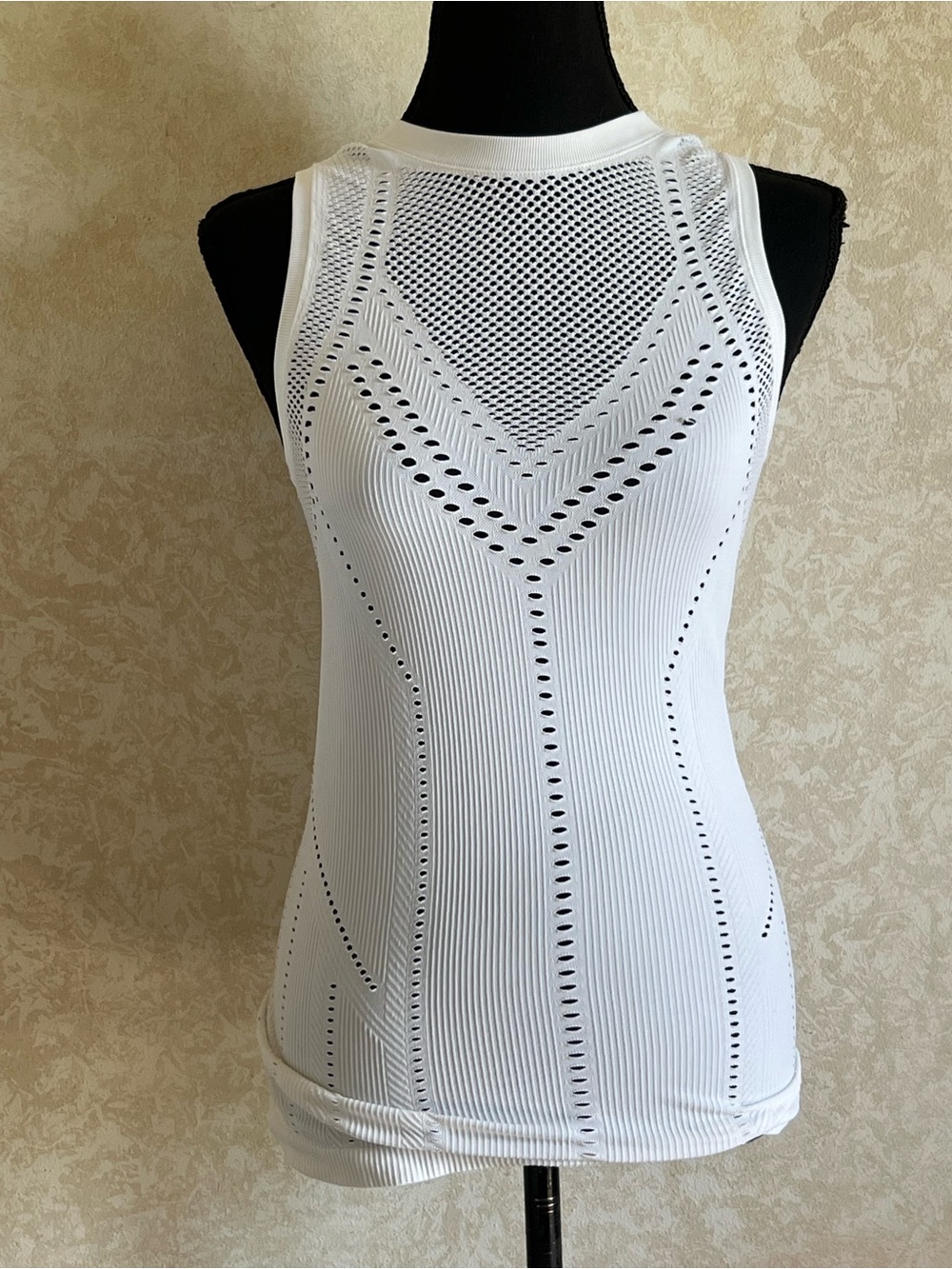 Athleta White Laser-Cut Seamless Tank